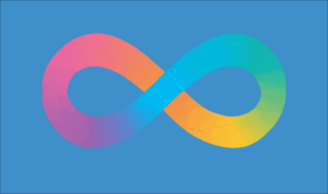 Simbolo autismo (infinito con i colori dell'arcobaleno)